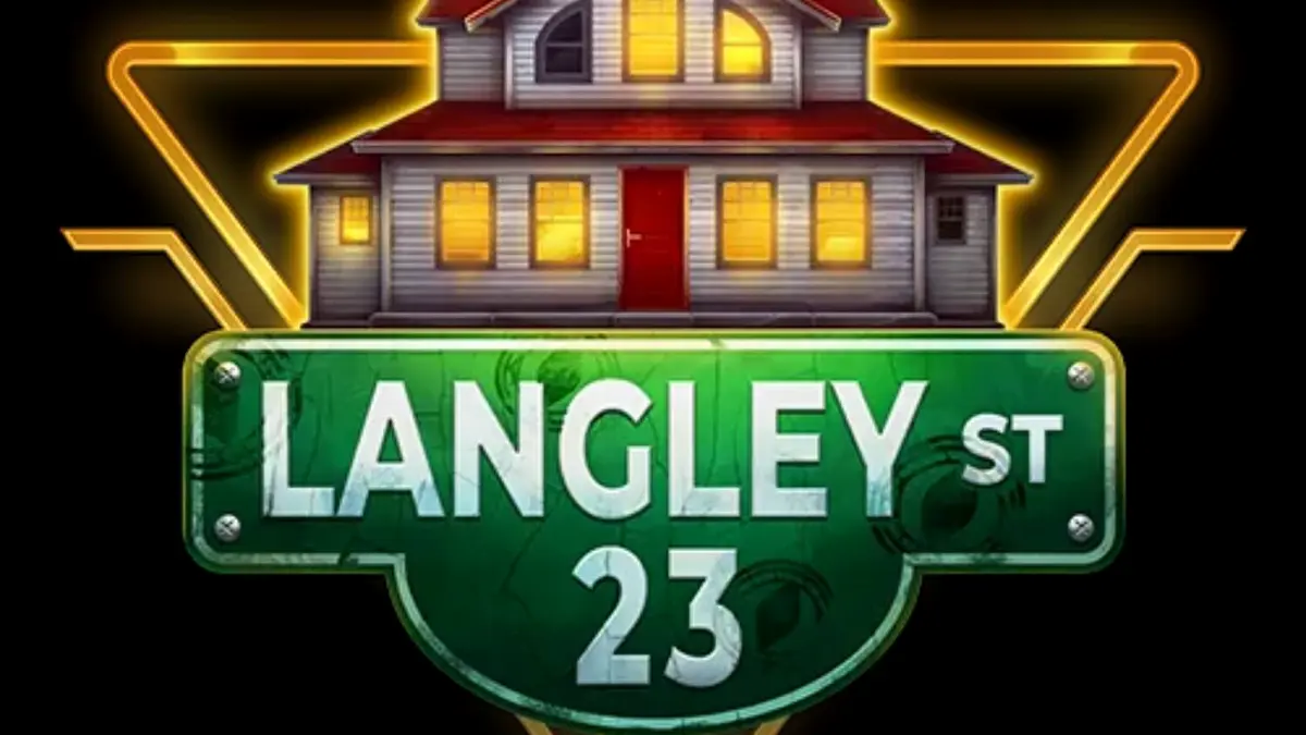 Interface do jogo de slot Langley Street 23 com tema de conspiração